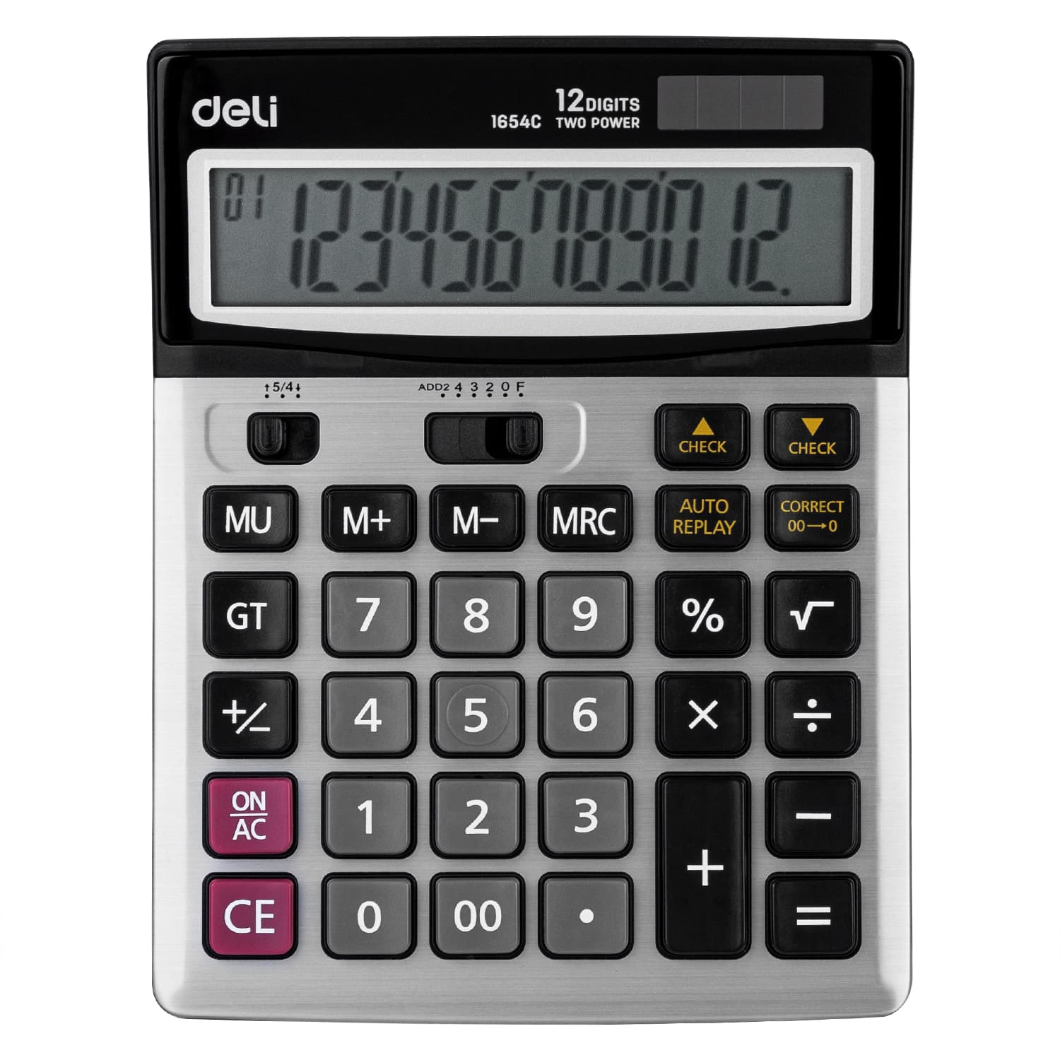 Deli Calculator Desktop  Metal 12 Digit, 112 Digit E1654C