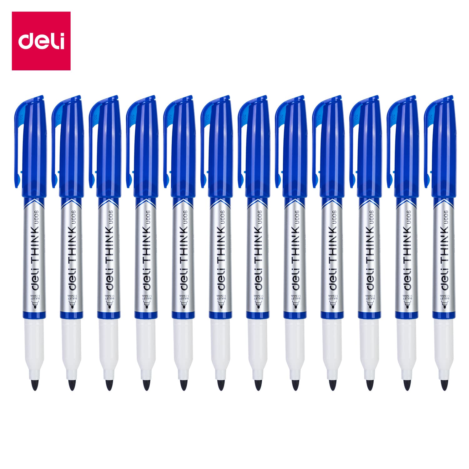 Deli Whiteboard Marker Bullet Tip 1-1.5 mm 12Pcs/Box