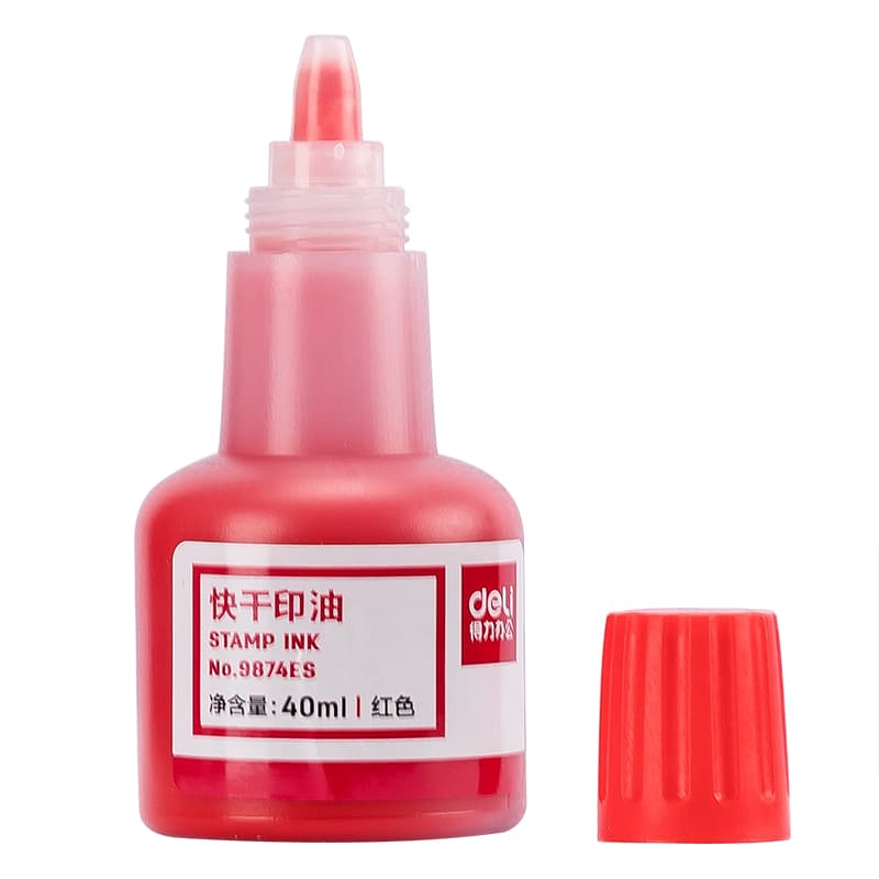 DELI Red Fast Dry Stamp Ink 40ml E9874 view 7