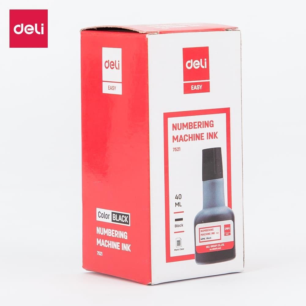 Deli Numbering Machine Ink 40ml Black E7521